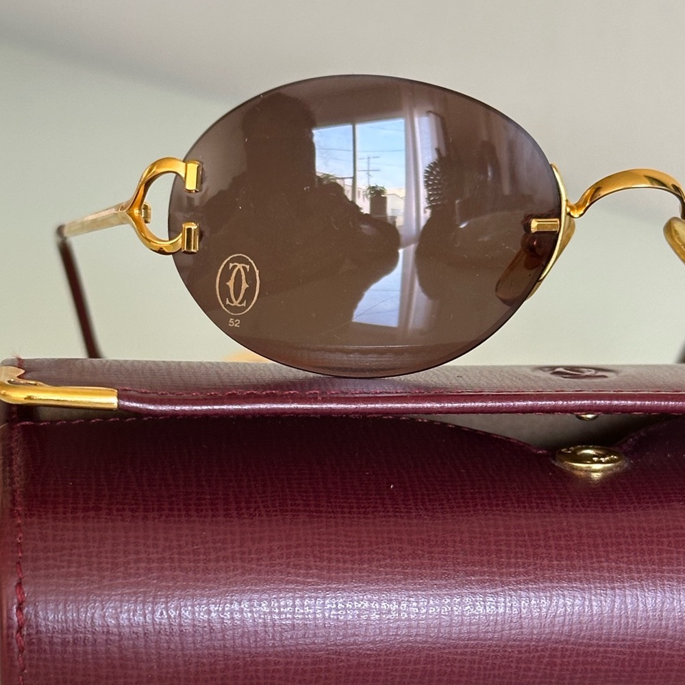 Vintage Cartier Oval Sunglasses 18k gold plated. - Picture 10 of 16